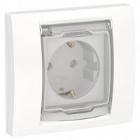 Розетка Schneider Electric Unica New с/з со шторками NU003718