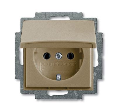 Розетка ABB Basic55 Schuko с/з 16A 250V с крышкой безвинтовой зажим шампань 2CKA002018A1498 Розетка ABB Basic55 Schuko с/з 16A 250V с крышкой безвинтовой зажим шампань 2CKA002018A1498