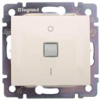 Переключатель одноклавишный двухполюсный Legrand Valena 10A 250V с подсветкой слоновая кость 774349