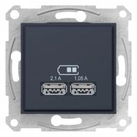 Розетка компьютерная 2xUSB Schneider Electric Sedna 2,1A SDN2710270