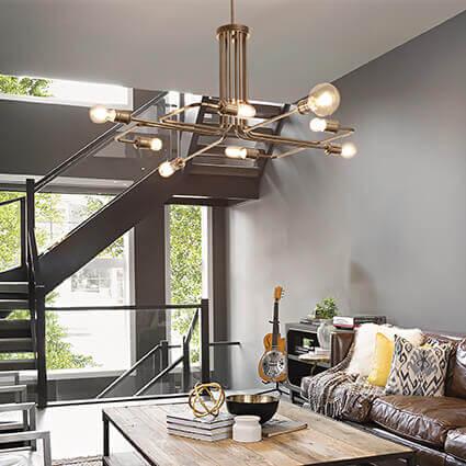Подвесная люстра Ideal Lux Triumph Sp8 Ottone Antico 160269 Подвесная люстра Ideal Lux Triumph Sp8 Ottone Antico 160269