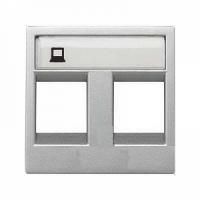 Накладка для 2-х суппортов/разъёмов типа 2017... и/или 2018..., 2-модульная, серия Zenit, цвет серебристый