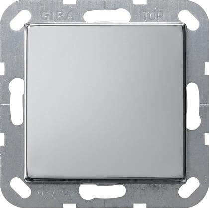 Выключатель кнопочный одноклавишный Gira System 55 10A 250V хром 0126605 Выключатель кнопочный одноклавишный Gira System 55 10A 250V хром 0126605