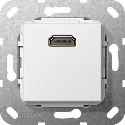 Розетка HDMI Gira System 55 чисто-белый глянцевый 566903 Розетка HDMI Gira System 55 чисто-белый глянцевый 566903