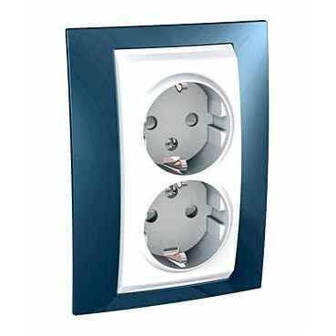Розетка двойная Schneider Electric Unica с/з со шторками 10A 250V MGU63.067.854 Розетка двойная Schneider Electric Unica с/з со шторками 10A 250V MGU63.067.854