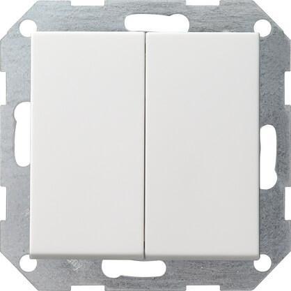 Выключатель кнопочный двухклавишный Gira System 55 10A 250V чисто-белый шелковисто-матовый 012527 Выключатель кнопочный двухклавишный Gira System 55 10A 250V чисто-белый шелковисто-матовый 012527