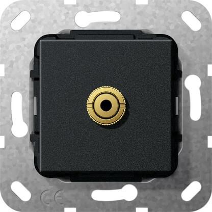 Розетка Minijack Gira System 55 черный матовый 564810 Розетка Minijack Gira System 55 черный матовый 564810