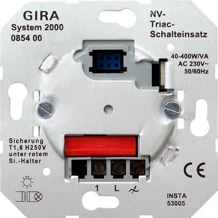 Выключатель электронный Gira Triac System 2000 085400 Выключатель электронный Gira Triac System 2000 085400