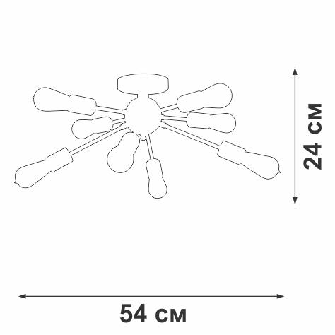 Потолочная люстра Vitaluce V3763-1/8PL Потолочная люстра Vitaluce V3763-1/8PL