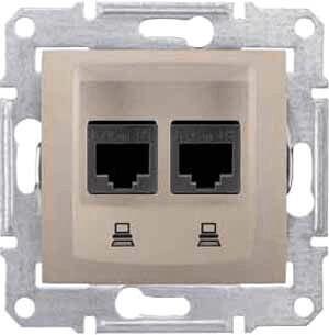 Розетка компьютерная 2хRJ45 Schneider Electric Sedna STP SDN4600168 Розетка компьютерная 2хRJ45 Schneider Electric Sedna STP SDN4600168