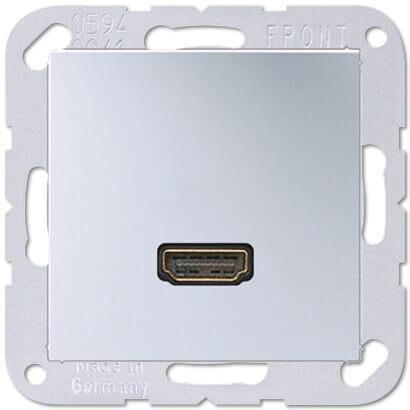 Розетка HDMI одинарная Jung A 500 алюминий MAA1112AL Розетка HDMI одинарная Jung A 500 алюминий MAA1112AL