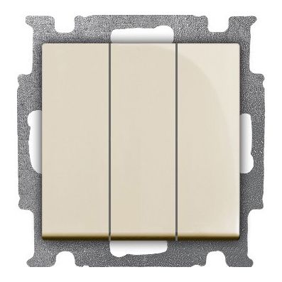 Выключатель трехклавишный ABB Basic55 16A 250V слоновая кость 2CKA001012A2158 Выключатель трехклавишный ABB Basic55 16A 250V слоновая кость 2CKA001012A2158