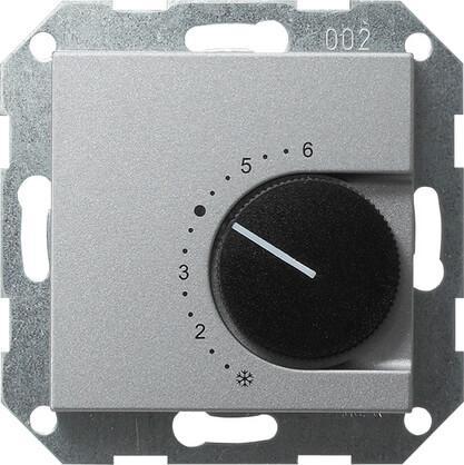 Термостат Gira System 55 помещения алюминий 039726 Термостат Gira System 55 помещения алюминий 039726