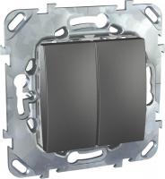 Переключатель двухклавишный Schneider Electric Unica 10AX 250V MGU5.213.12ZD