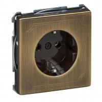 Розетка Schneider Electric Merten Antique/Artec с/з и шторками MTN2301-4143