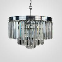 Люстра Rh 1920S Odeon Clear Glass Fringe 3-Tier Chandelier Chrome By Imperiumloft