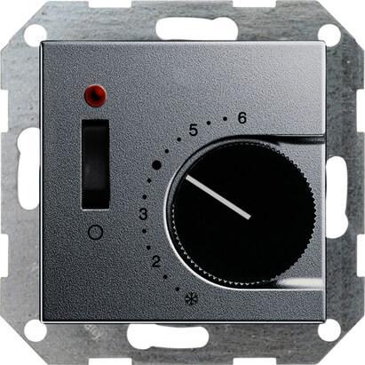 Термостат Gira System 55 теплого пола алюминий 039226 Термостат Gira System 55 теплого пола алюминий 039226