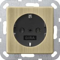 Розетка Gira System 55 Schuko с/з 16A 250V безвинтовой зажим бронза/антрацит 0188603