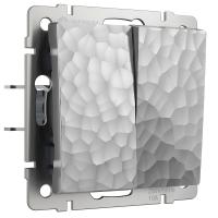 Выключатель Werkel Hammer двухклавишный проходной серебряный W1222006 4690389162404