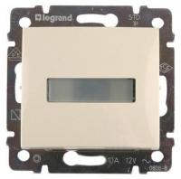 Выключатель кнопочный одноклавишный Legrand Valena 10A 12V с подсветкой держателем этикетки слоновая кость 774117