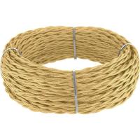 Ретро кабель Werkel витой трехжильный 2,5 мм золотой песок 4690389131172