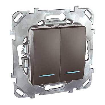 Выключатель двухклавишный с подсветкой Schneider Electric Unica MGU5.0101.12NZD Выключатель двухклавишный с подсветкой Schneider Electric Unica MGU5.0101.12NZD