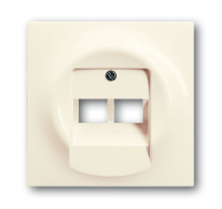 Накладка для 2-постовой розетки 0214, 0215, 0218/12, 0220/12, 0221/12 поле для надписи, impuls, слоновая кость