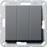 Переключатель трехклавишный Gira System 55 антрацит 283228