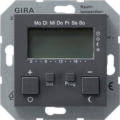 Термостат Gira System 55 помещения антрацит 237028 Термостат Gira System 55 помещения антрацит 237028