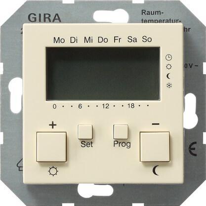 Термостат Gira System 55 помещения кремовый глянцевый 237001 Термостат Gira System 55 помещения кремовый глянцевый 237001