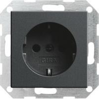 Розетка Gira System 55 Schuko с/з 16A 250V безвинтовой зажим антрацит 018828