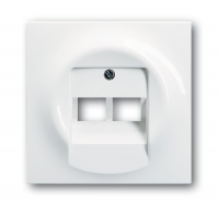 Накладка для 2-постовой розетки 0214, 0215, 0218/12, 0220/12, 0221/12 поле для надписи, поле для надписи, impuls, альп. белый