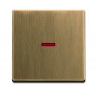 Клавиша для механизма 1-клавишного выключателя с красной линзой, Династия, Латунь античная