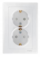 Розетка двойная Schneider Electric Sedna с/з со шторками 16A 250V SDN3000721