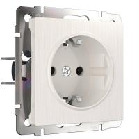 Розетка Werkel с заземлением перламутровый рифленый WL13-SKG-01-IP20 4690389124334