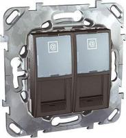Розетка компьютерная 2хRJ45 Schneider Electric Unica MGU5.2424.12ZD