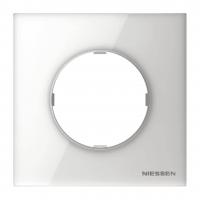 Рамка 1-постовая ABB Sky Moon стекло белое 2CLA867100A3001