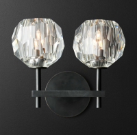 Бра Бра Rh Boule De Cristal Double Sconce Brass Черный By Imperiumloft