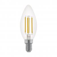 Лампа светодиодная филаментная диммируемая Eglo E14 3,5W 2700К прозрачная 11704