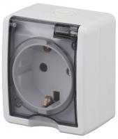 Розетка ЭРА Эксперт 2P E IP54 со шторками 16A 250V Al Cu 11А-2402-01 Б0038820