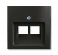 Накладка для 2-постовой розетки 0214, 0215, 0218/12, 0220/12, 0221/12, поле для надписи, Basic 55 ch?teau-black