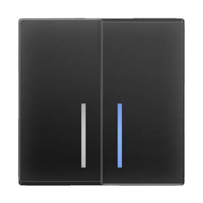 Выключатель Werkel двухклавишный с подсветкой черный матовый WL08-SW-2G-LED 4690389054198 Выключатель Werkel двухклавишный с подсветкой черный матовый WL08-SW-2G-LED 4690389054198
