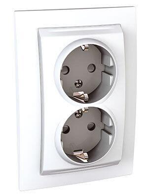 Розетка двойная Schneider Electric Unica с/з со шторками 10A 250V MGU23.067.18D Розетка двойная Schneider Electric Unica с/з со шторками 10A 250V MGU23.067.18D