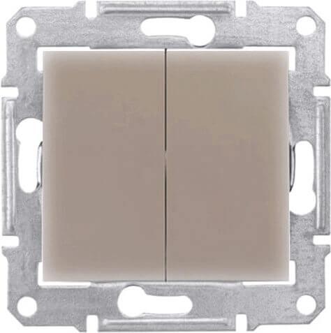 Выключатель двухклавишный Schneider Electric Sedna 10A 250V SDN0300168 Выключатель двухклавишный Schneider Electric Sedna 10A 250V SDN0300168