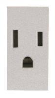 Розетка US ABB Zenit с/з 15A 127V со шторками винтовой зажим серебро 2CLA212800N1301