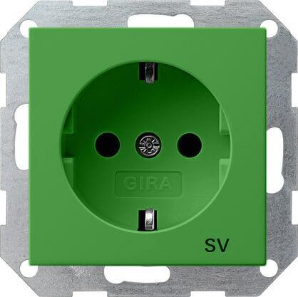 Розетка Gira System 55 Schuko SV с/з 16A 250V безвинтовой зажим зеленый 045502 Розетка Gira System 55 Schuko SV с/з 16A 250V безвинтовой зажим зеленый 045502