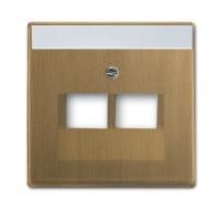 Накладка для 2-постовой розетки 0214, 0215, 0218/12, 0220/12, 0221/12 поле для надписи, Династия, латунь античная