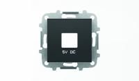 Накладка для механизмов зарядного устройства USB, арт.8185, серия SKY, цвет чёрный барх.