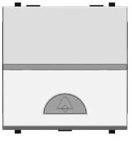 Выключатель кнопочный одноклавишный ABB Zenit 16A 250V Звонок серебро 2CLA220400N1301