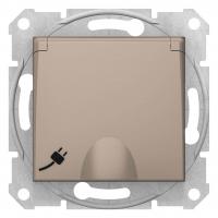Розетка Schneider Electric Sedna с з/к со шторками и крышкой 16A 250V SDN3100468